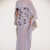 Jovelle genomskinlig draperad cape i chiffong i lila