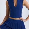 Kadie kort topp med öppen framsida i True Navy