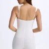 Kaia Modal Sweetheart-Neck Unitard i vitt