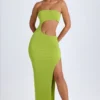 Kaikoa Cut-Out Bandeau Maxiklänning i pärongrönt
