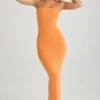 Kali Modal Bandeau Bodycon Maxiklänning i Sunset Orange