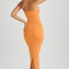 Kali Modal Bandeau Bodycon Maxiklänning i Sunset Orange