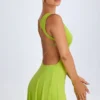 Kalista Plunge Cut-Out Miniklänning i limegrön