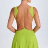 Kalista Plunge Cut-Out Miniklänning i limegrön
