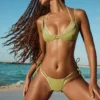 Kariba Metallic Layered Bikini Toppar i grönt