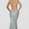Katalia Embellished Cut-Out Gown i silver