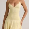 Kelbie Modal Ruched A-Line Miniklänning i Buttercream Yellow