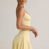 Kelbie Modal Ruched A-Line Miniklänning i Buttercream Yellow