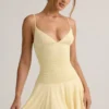 Kelbie Modal Ruched A-Line Miniklänning i Buttercream Yellow