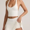 Keoni Modal Low-Rise Ruched Mini Skort i vitt