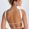 Khai bandeau-top med chokerdetalj i vitt