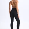 Kiki Modal Plunge Open-Back Flared Jumpsuit i svart