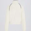 Kort frotte-sweatshirt med dragkedja i benvitt