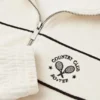 Kort frotte-sweatshirt med dragkedja i benvitt