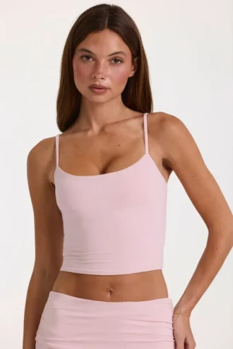 Kort modaltanktop i färgen Blush