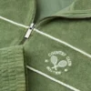 Kort sweatshirt i frotté med dragkedja i grönt