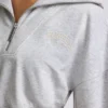 Kort sweatshirt med kvartslång dragkedja i gråmelerat