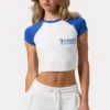 Kort T-shirt med grafiskt tryck i vitt