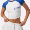 Kort T-shirt med grafiskt tryck i vitt