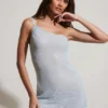 Kylie Embellished Asymmetric Ultra Miniklänning i Aqua