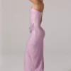 La Rochette Maxiklänning med bandeau och cowl-midja i rosa