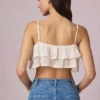 Lacie kort camisole-top med volanger i elfenben