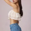 Lacie kort camisole-top med volanger i elfenben