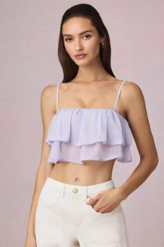 Lacie kort camisole-top med volanger i lila