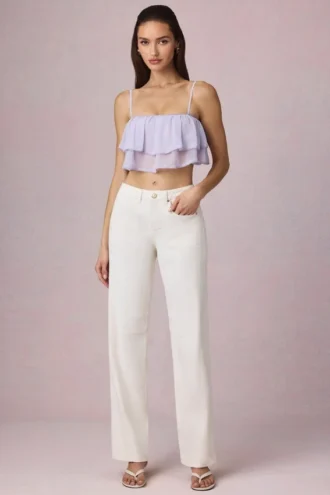 Bobbi Mid-Rise Barrel-Leg Jeans i Ecru Wash