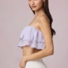 Lacie kort camisole-top med volanger i lila