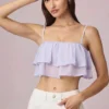 Lacie kort camisole-top med volanger i lila