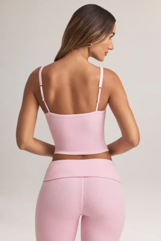 Lai Modal camisole-top med fyrkantig halsringning i pastellrosa