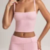 Lai Modal camisole-top med fyrkantig halsringning i pastellrosa