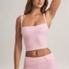 Lai Modal camisole-top med fyrkantig halsringning i pastellrosa