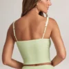 Lai Modal camisole-top med rund hals i salviagrön