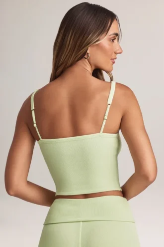 Lai Modal camisole-top med rund hals i salviagrön