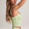 Lai Modal camisole-top med rund hals i salviagrön