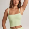 Lai Modal camisole-top med rund hals i salviagrön