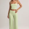 Lai Modal camisole-top med rund hals i salviagrön