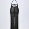Lanai Embellished Backless Maxiklänning i svart
