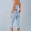 Landon Capri-jeans i ljus denim med medelhög midja