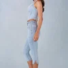 Landon Capri-jeans i ljus denim med medelhög midja
