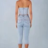 Landon Capri-jeans i ljus denim med medelhög midja