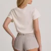 Lanori lågmidjade hotpants i ecru