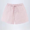 Lariana mid-rise cotton poplin shorts with pink stripes