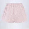 Lariana mid-rise cotton poplin shorts with pink stripes