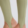 Leggings med vikbar midja och hällor i Matcha