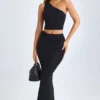 Lena Modal Twist-Front Maxikjol i svart