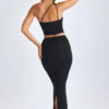Lena Modal Twist-Front Maxikjol i svart