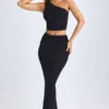 Lena Modal Twist-Front Maxikjol i svart